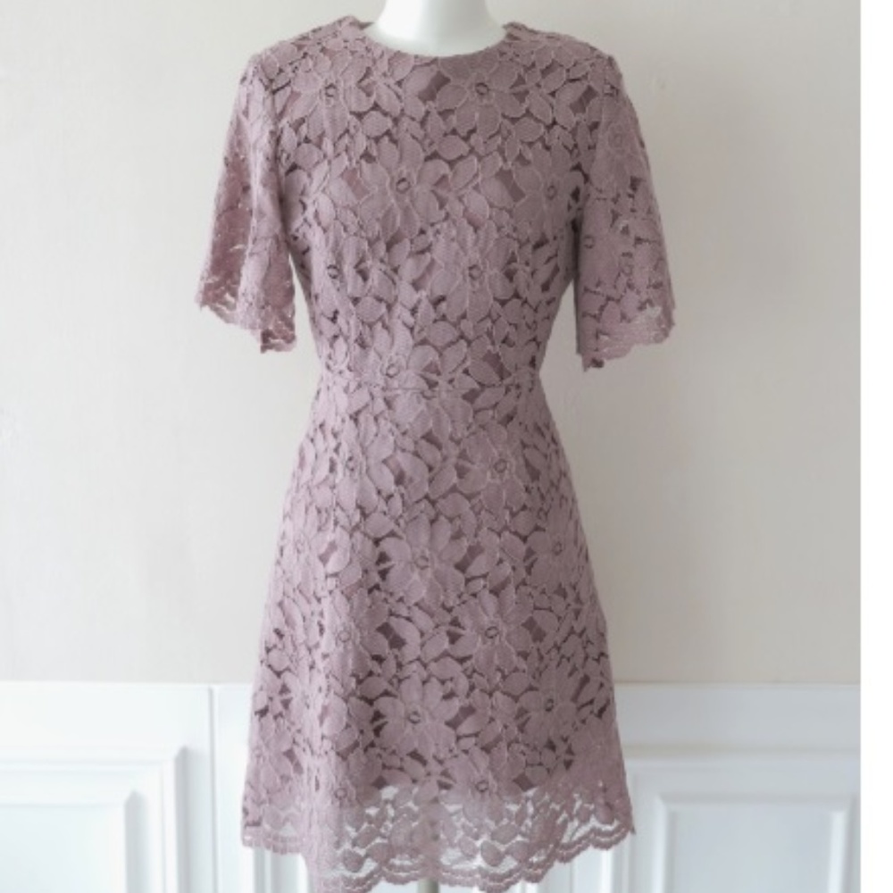 Mauve Pink vintage lace dress